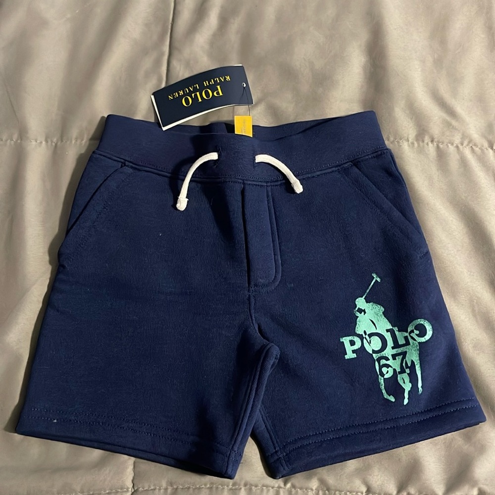 Polo by Ralph Lauren Toddler Boy Navy Blue Fleece Shorts Size 3T NWT